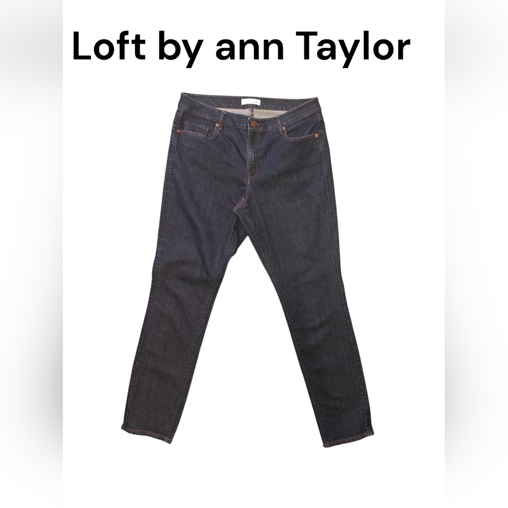 Loft Women's Curvy Skinny Size 12/31 Dark Blue